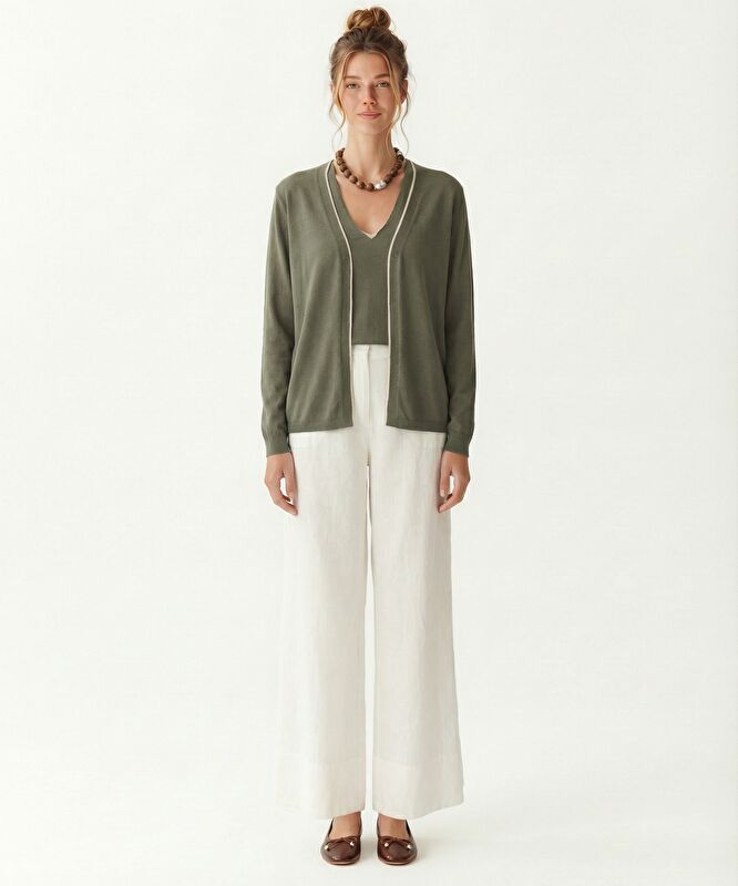 Regular V Yaka Uzun Kol Hırka