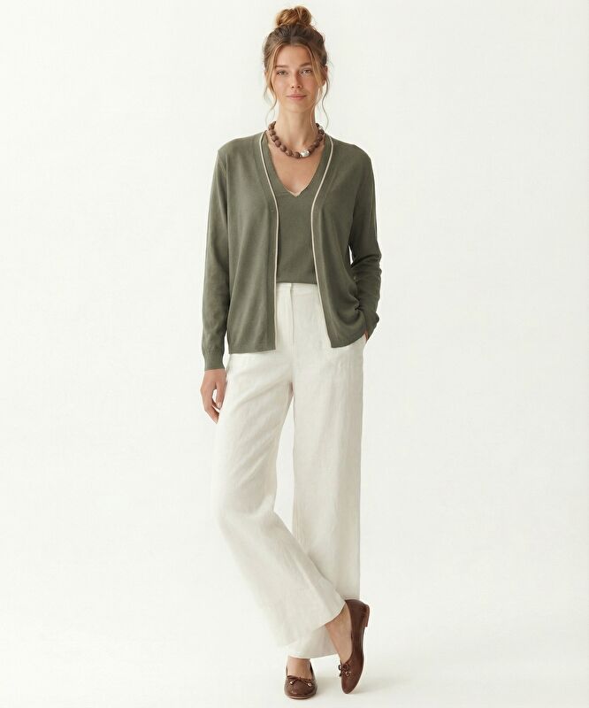 Regular V Yaka Uzun Kol Hırka