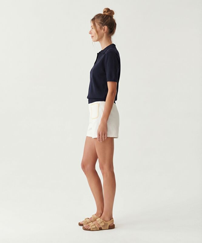 Polo Yaka Kısa Kol Kazak