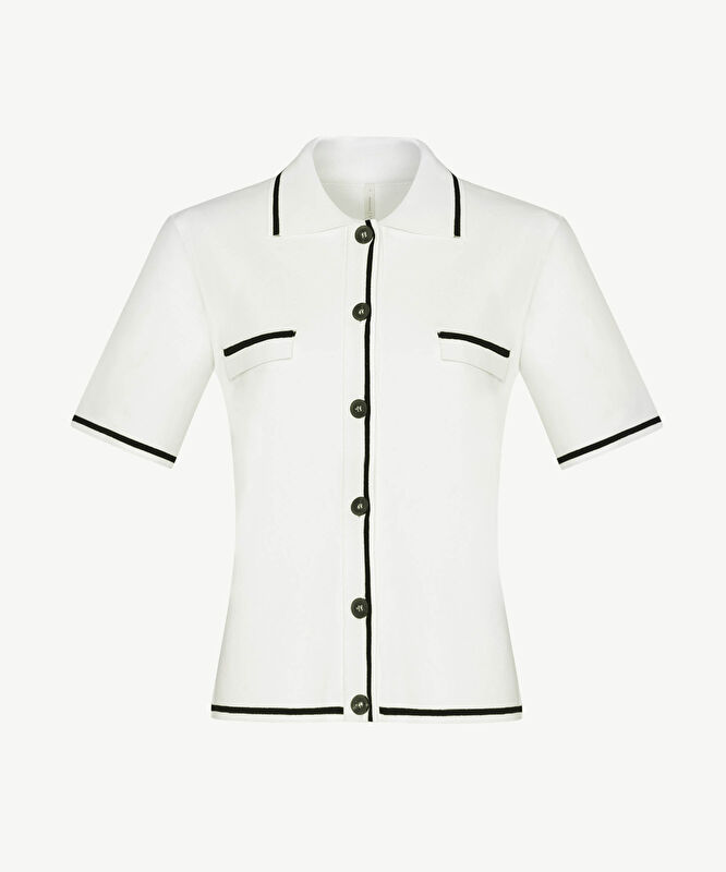 Regular Gömlek Yaka Kısa Kol Kazak