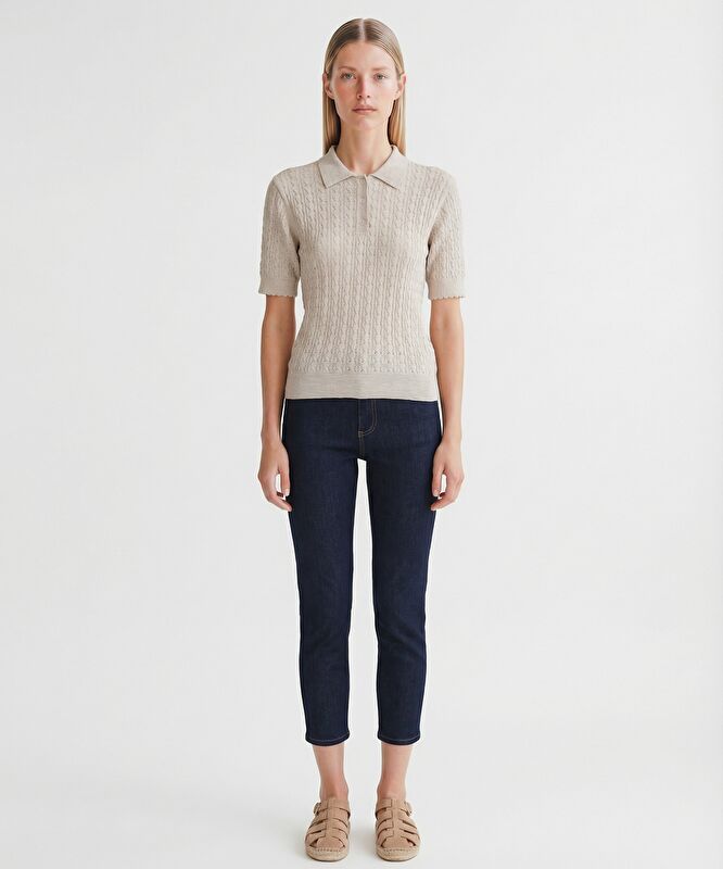 Regular Polo Yaka Kısa Kol Kazak