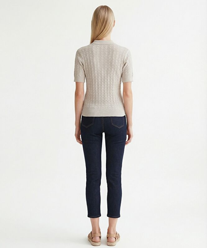 Regular Polo Yaka Kısa Kol Kazak