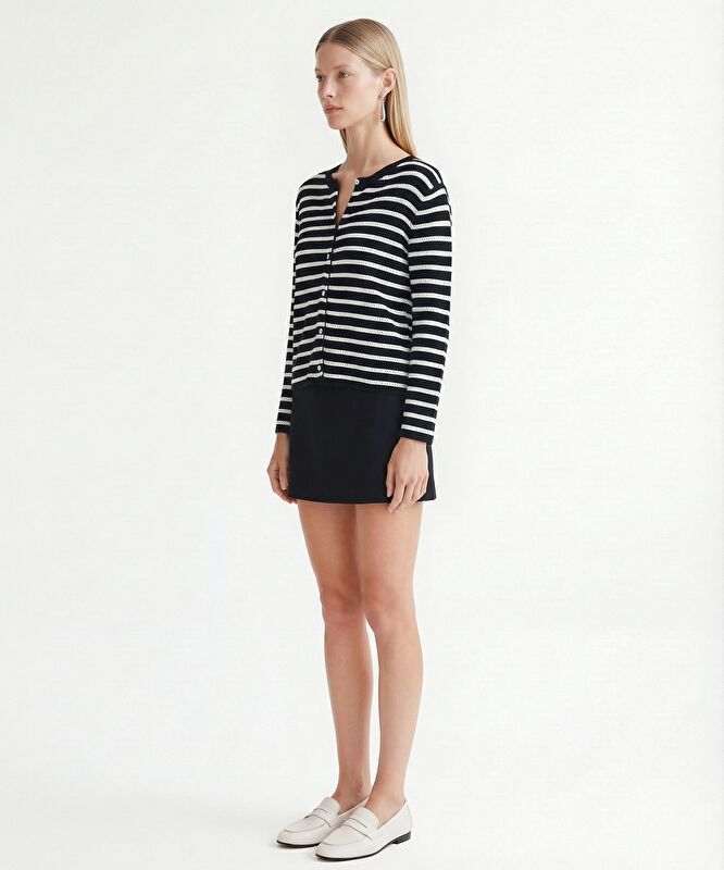 Regular Yakasız Yaka Uzun Kol Hırka