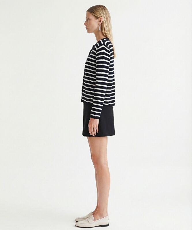 Regular Yakasız Yaka Uzun Kol Hırka