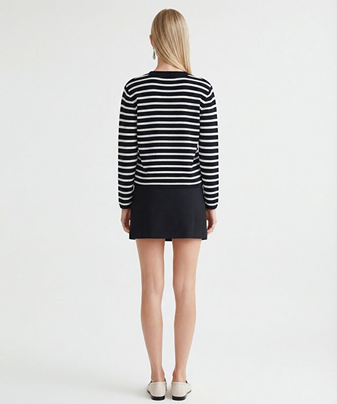 Regular Yakasız Yaka Uzun Kol Hırka