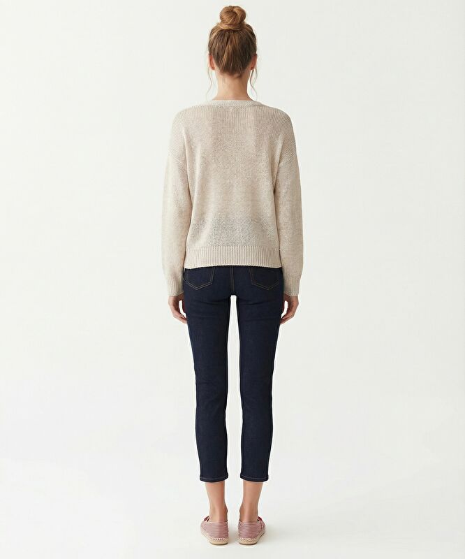 Regular Yakasız Yaka Uzun Kol Hırka