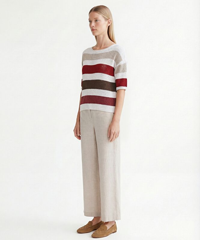 Regular Bisiklet Yaka 3/4 Kol Kazak