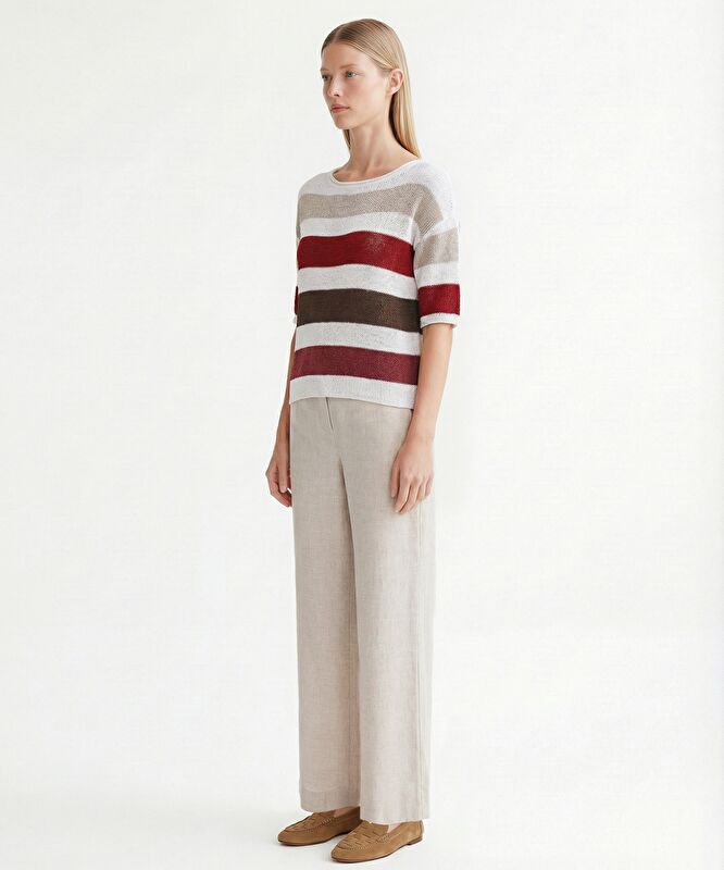 Regular Bisiklet Yaka 3/4 Kol Kazak