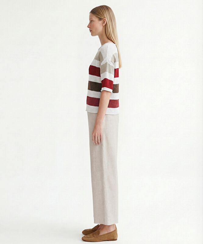 Regular Bisiklet Yaka 3/4 Kol Kazak