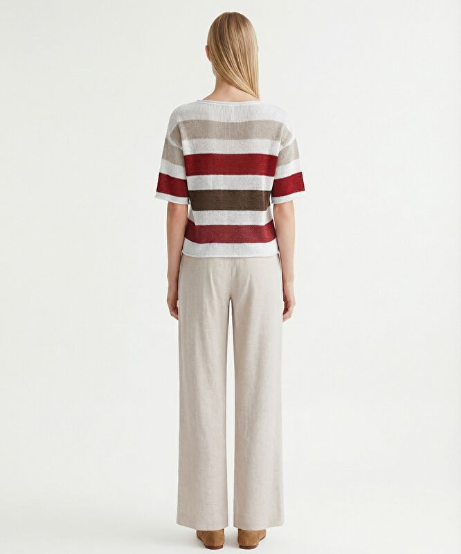 Regular Bisiklet Yaka 3/4 Kol Kazak