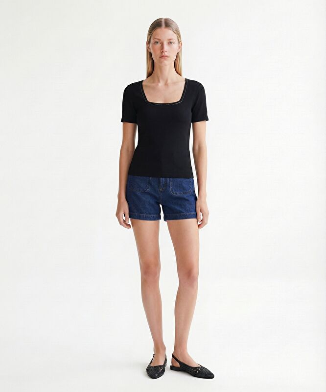 Regular Kare Yaka Uzun Kol Kazak