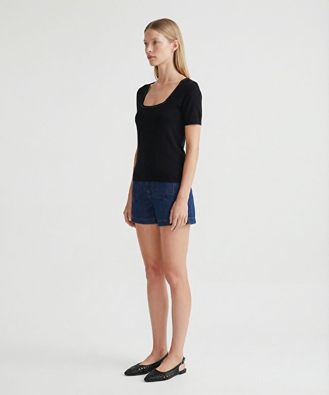 Regular Kare Yaka Uzun Kol Kazak