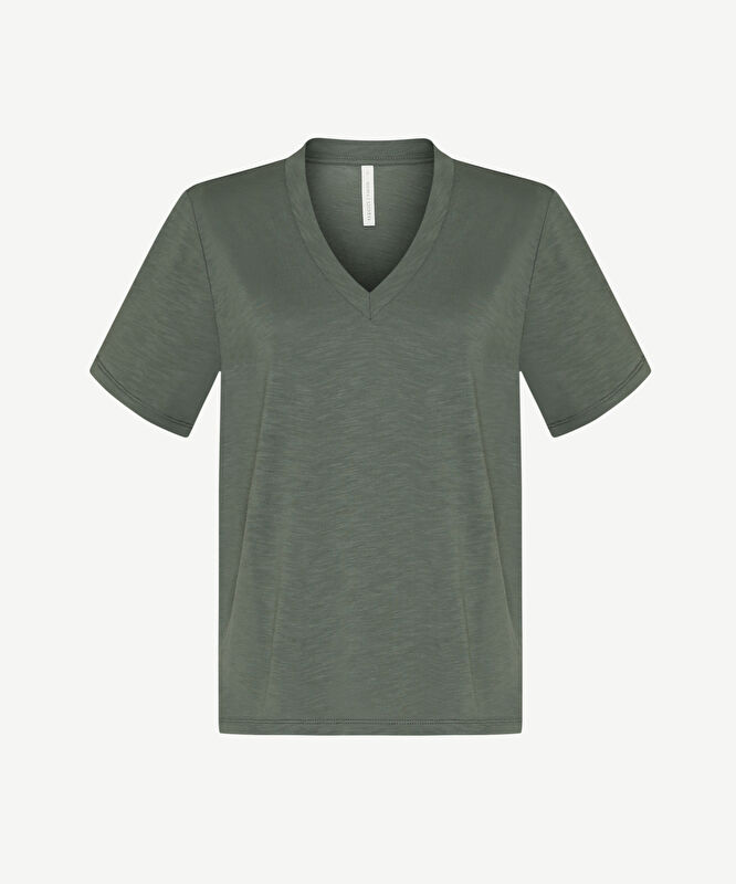 Regular V Yaka Kısa Kol T-shirt