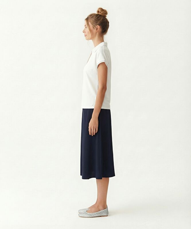 Geniş Polo Yaka Kısa Kol T-shirt