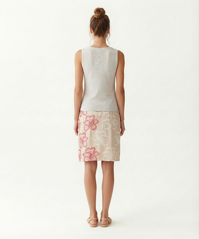 Regular Düşük Yaka Yaka Kolsuz T-shirt