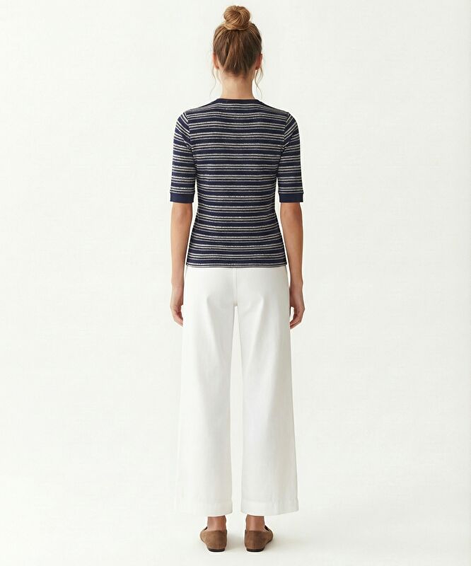 Regular Bisiklet Yaka 3/4 Kol T-shirt