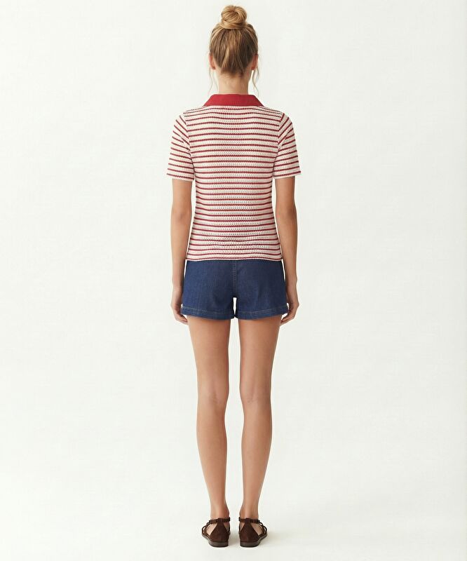 Regular Gömlek Yaka Kısa Kol T-shirt