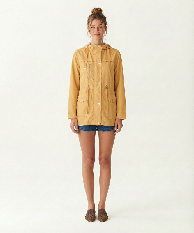 Regular Kapüşonlu Yaka Uzun Kol Yağmurluk