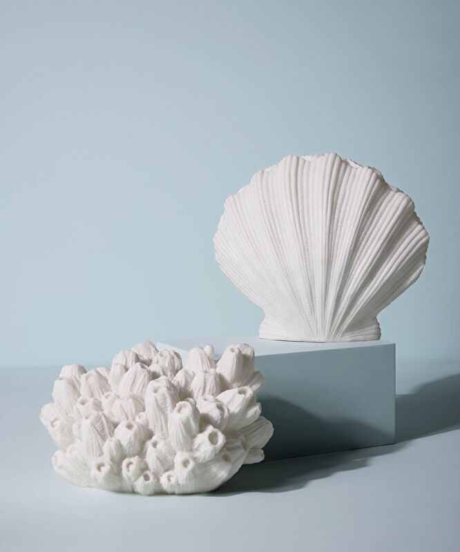 Deniz Kabuğu Formlu Poliresin Abajur(33x28x19 Cm)