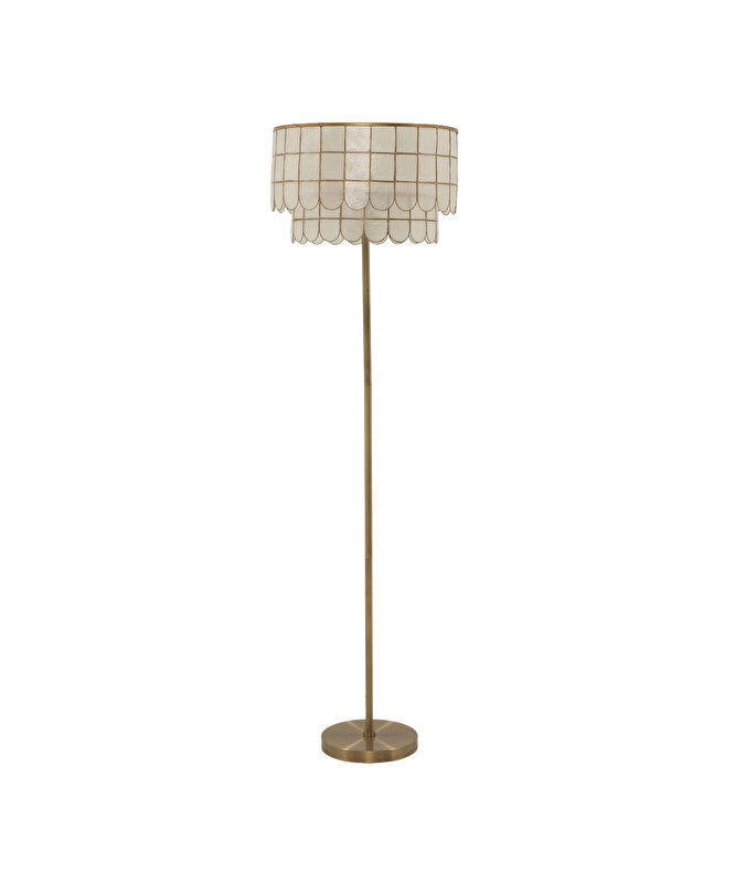 Sedef Başlıklı Metal Lambader(46x155 Cm)