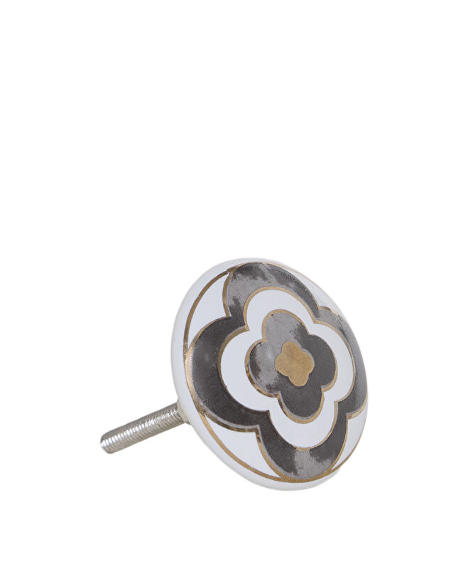 Metal Detaylı Seramik Çekmece Kulbu(4x6 Cm)