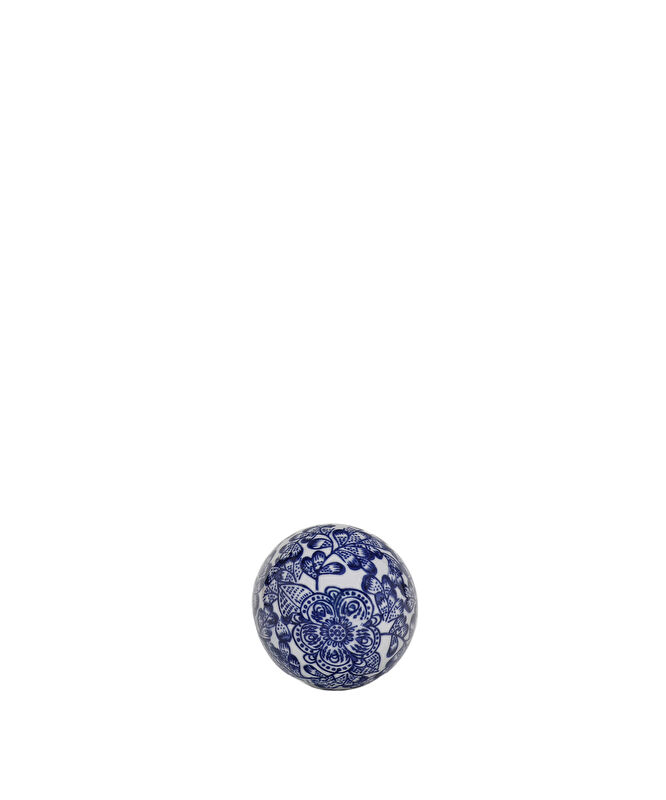 Çiçek Desenli Porselen Dekoratif Top(8x8 Cm)