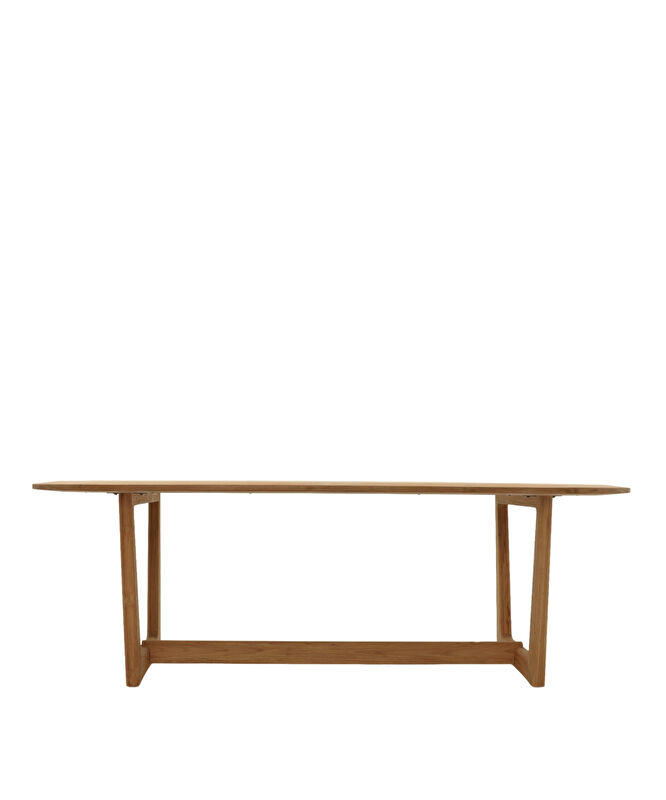 Tik Ağacı Oval Bahçe Masa(240x100x76 Cm)