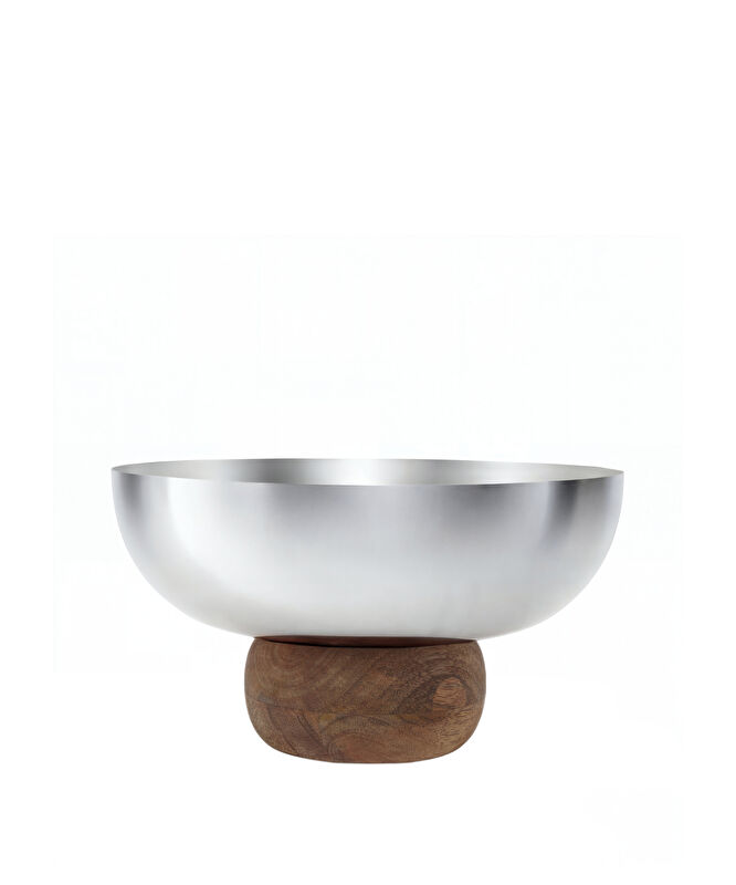 Mango Ağacı Tabanlı Paslanmaz Çelik Dekoratif Kae(26x11 Cm)