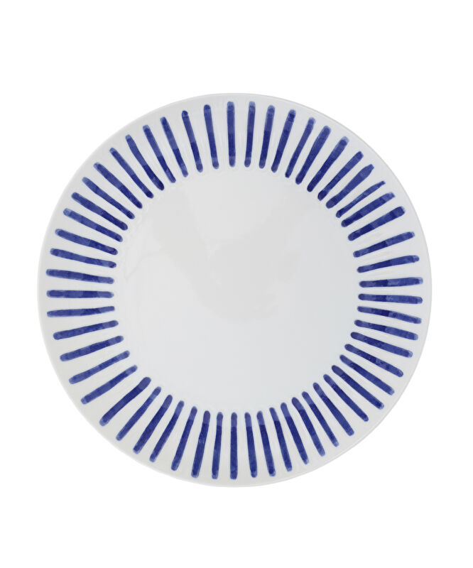 Çizgi Desenli Porselen Yemek Tabağı(27 Cm)
