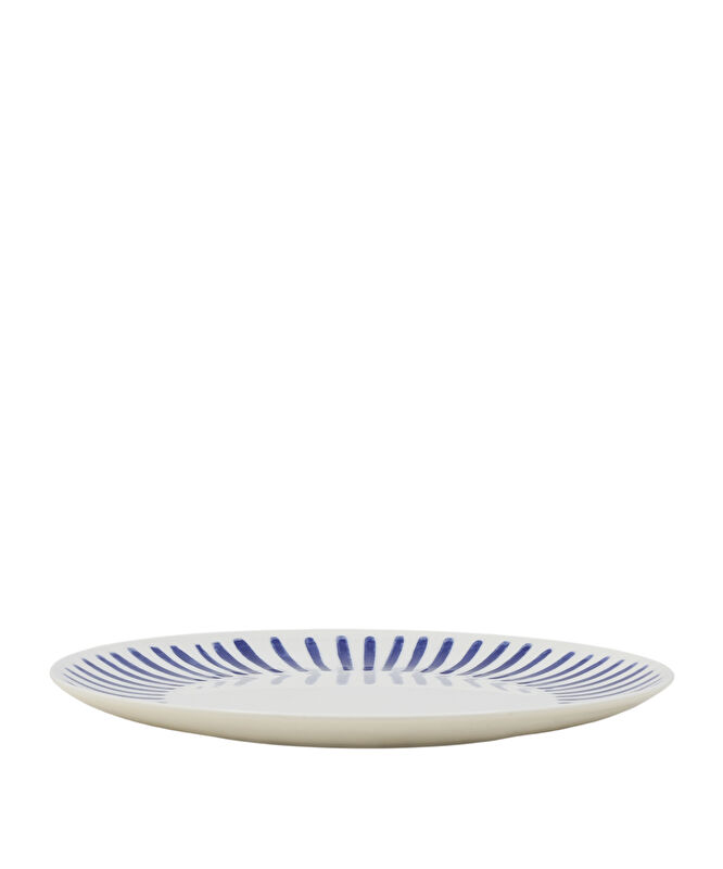 Çizgi Desenli Porselen Yemek Tabağı(27 Cm)