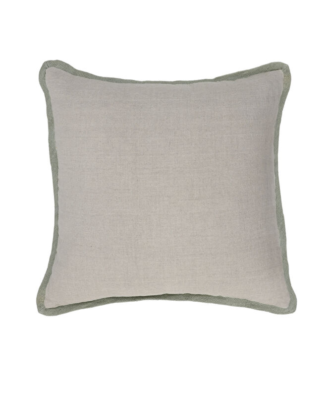 Overlok Kenarlı Keten Pamuk Kare Yastık(45x45 Cm)