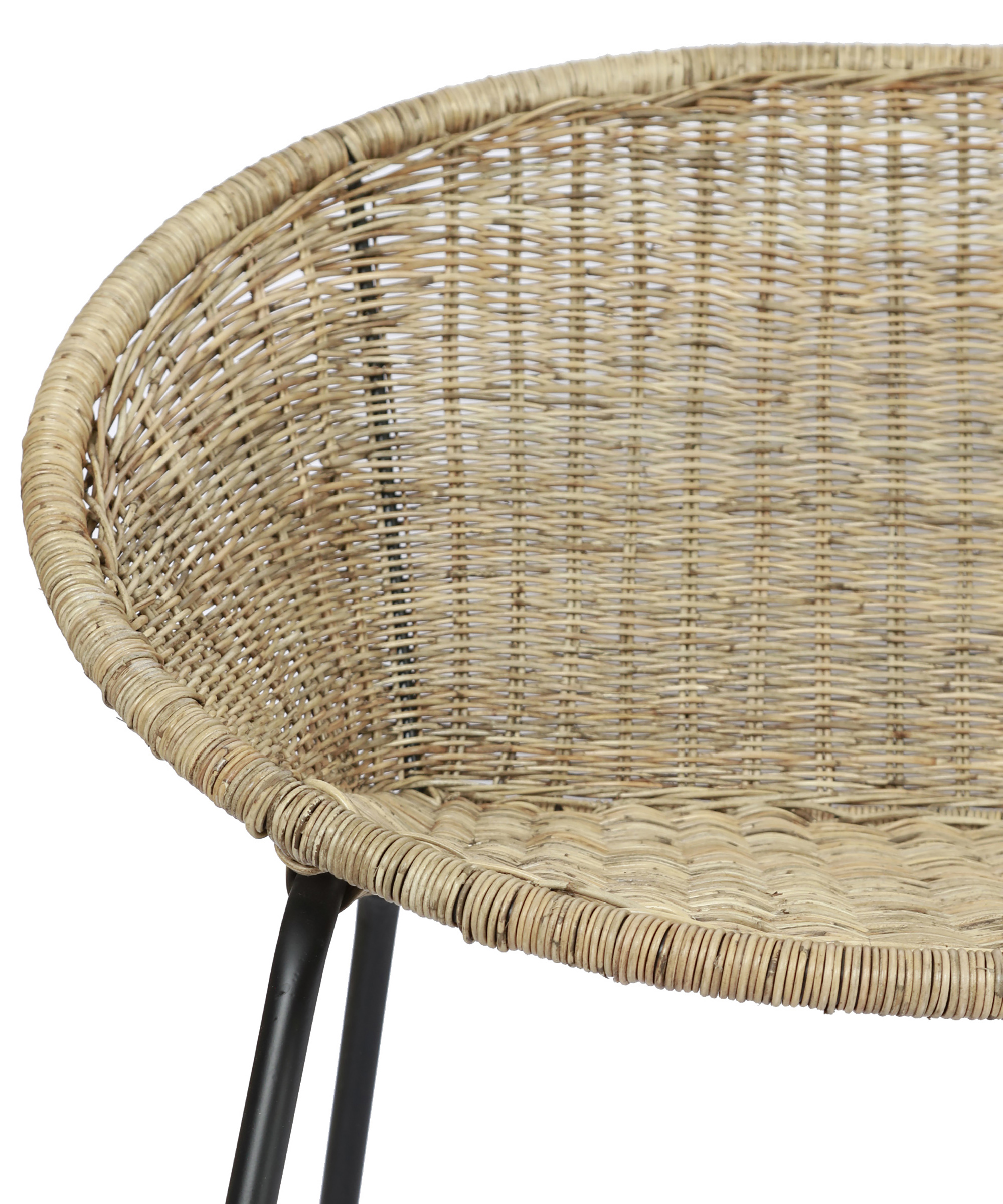 ストリクトリー　AROA dys 161cm STRICTLY Yargıcı ST Metal Ayaklı Rattan İkili Koltuk (69x115x75 cm