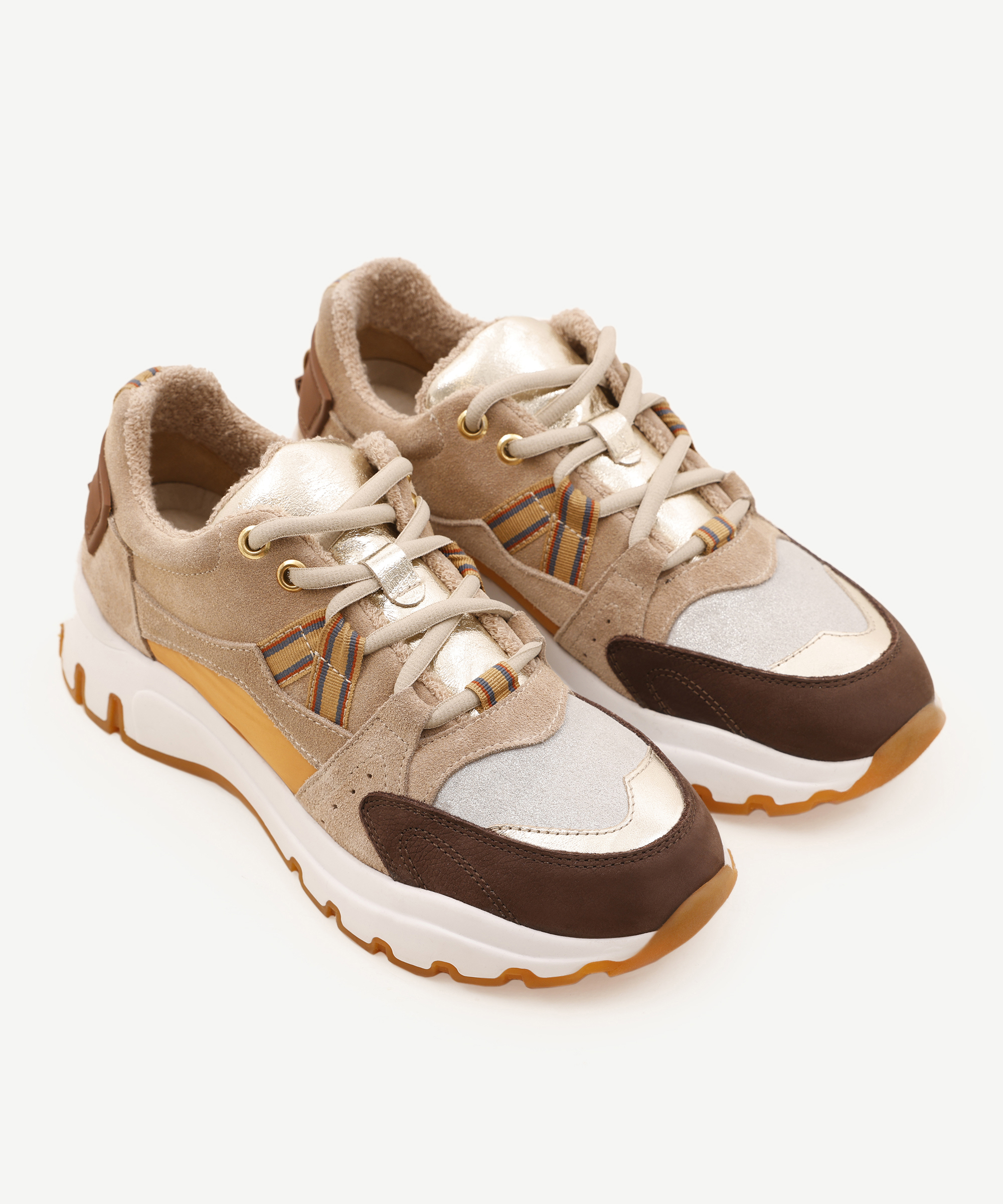 Yargıcı Bej Kalın Tabanlı Deri Sneaker 24KKAY4016X01737 | Yargıcı