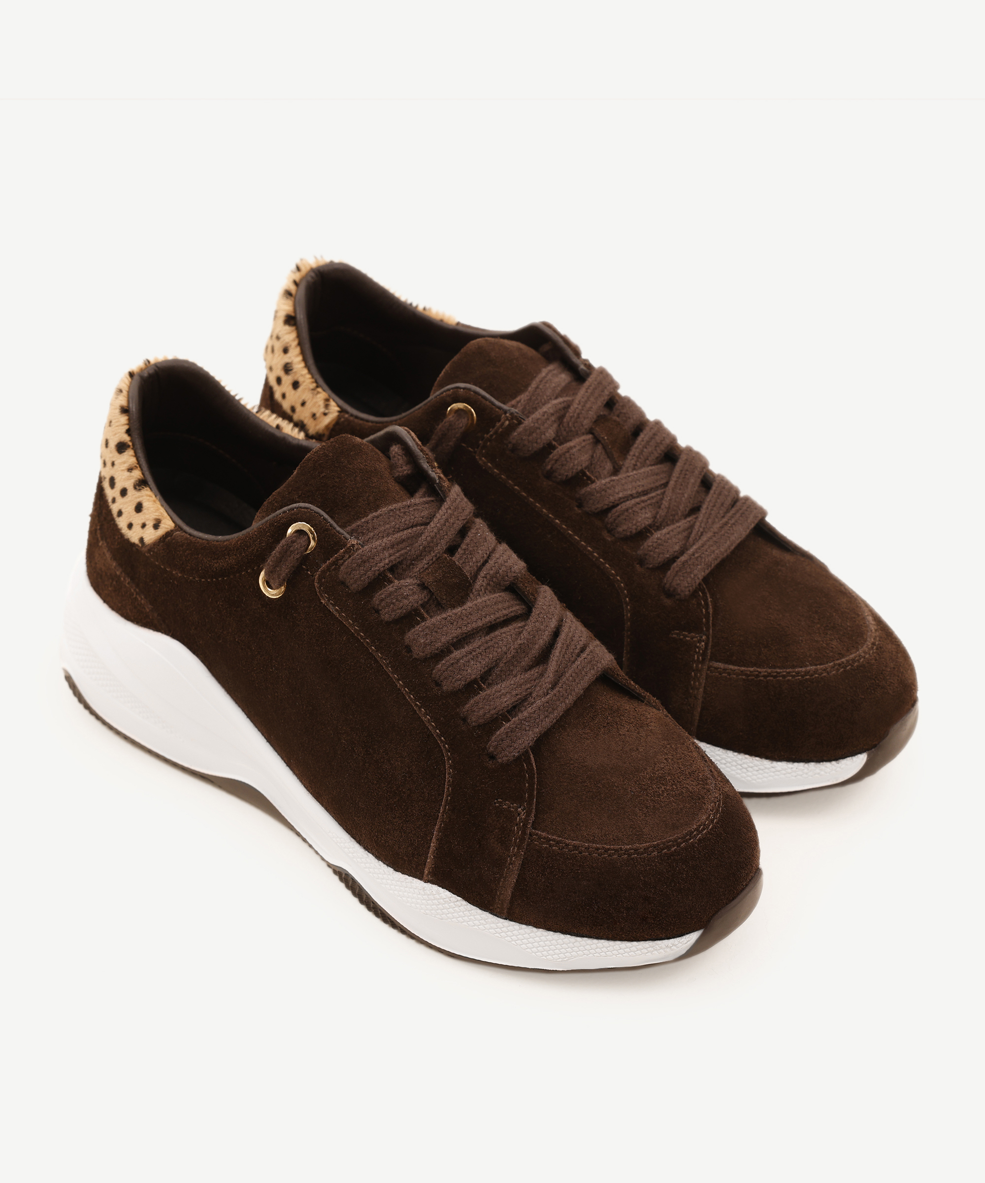 ◯TAYU Yargıcı Kahverengi Tay Tüyü Detaylı Deri Sneaker 24KKAY4017X00337