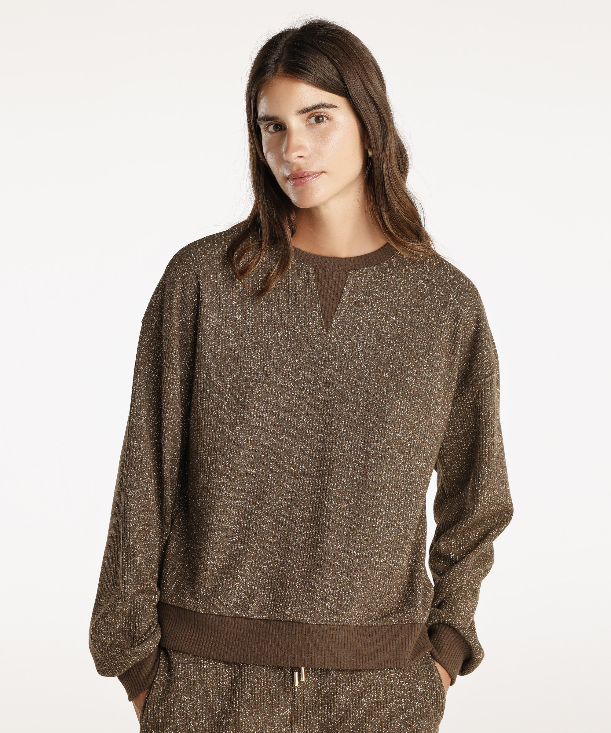 Yargıcı Kahverengi Uzun Kollu Sweatshirt 24KKLW1503X003S | Yargıcı
