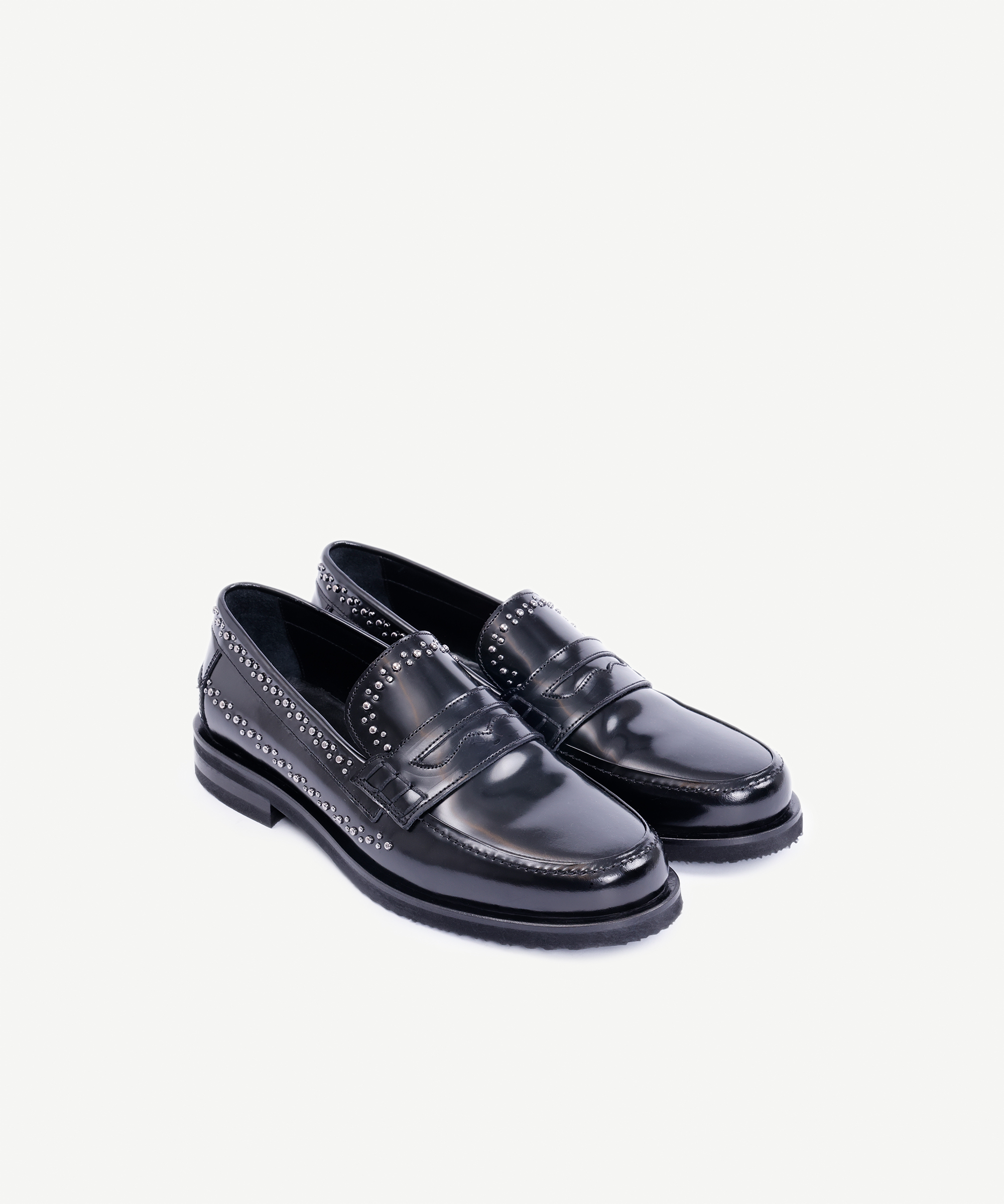 ラッキー7 Yargıcı Siyah Zımba Detaylı Deri Loafer 25KKAY4032X00136 | Yargıcı