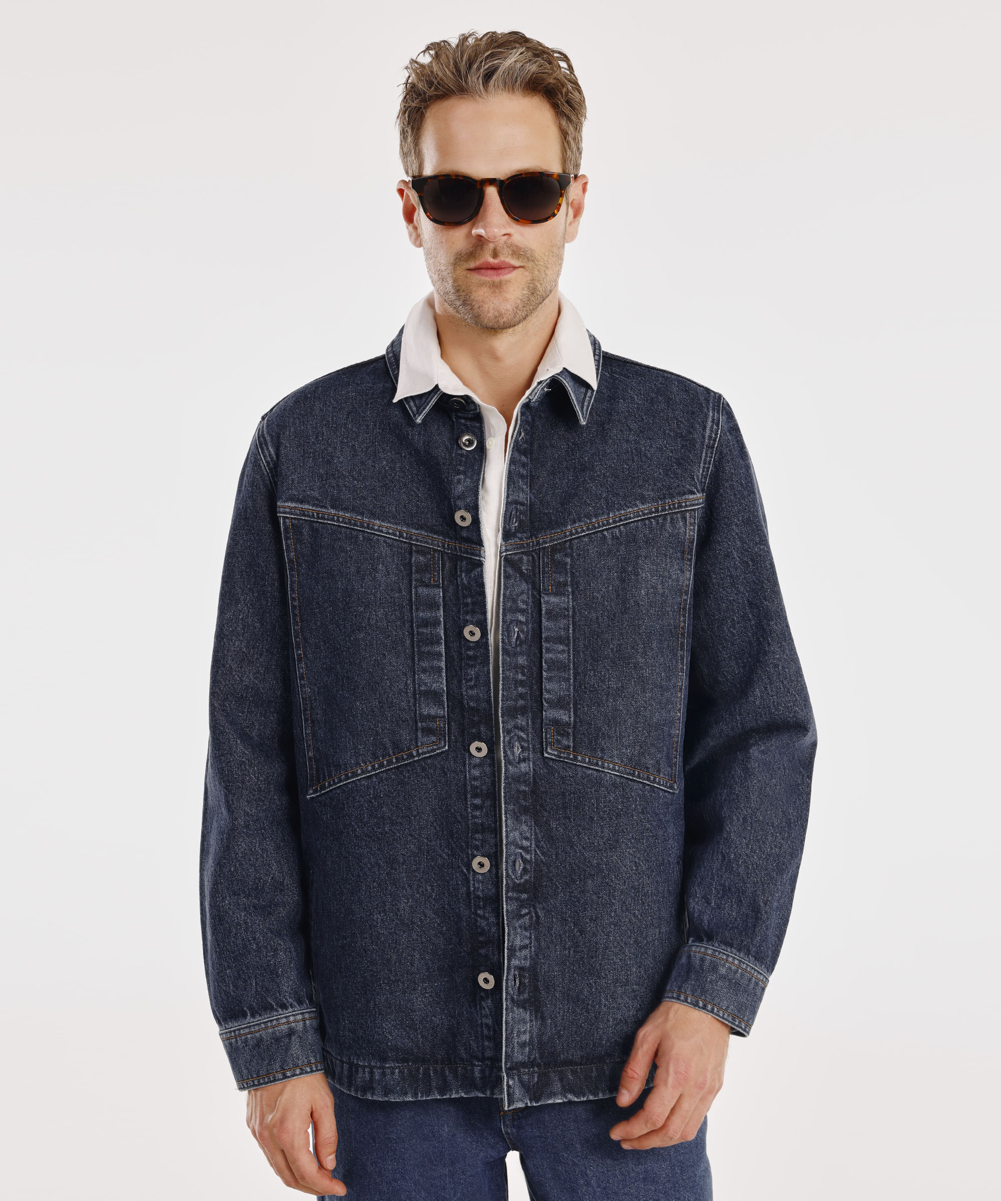ミカヅキ Yargıcı Mavi Dikiş Detaylı Denim Ceket 25YECK5006X515M | Yargıcı