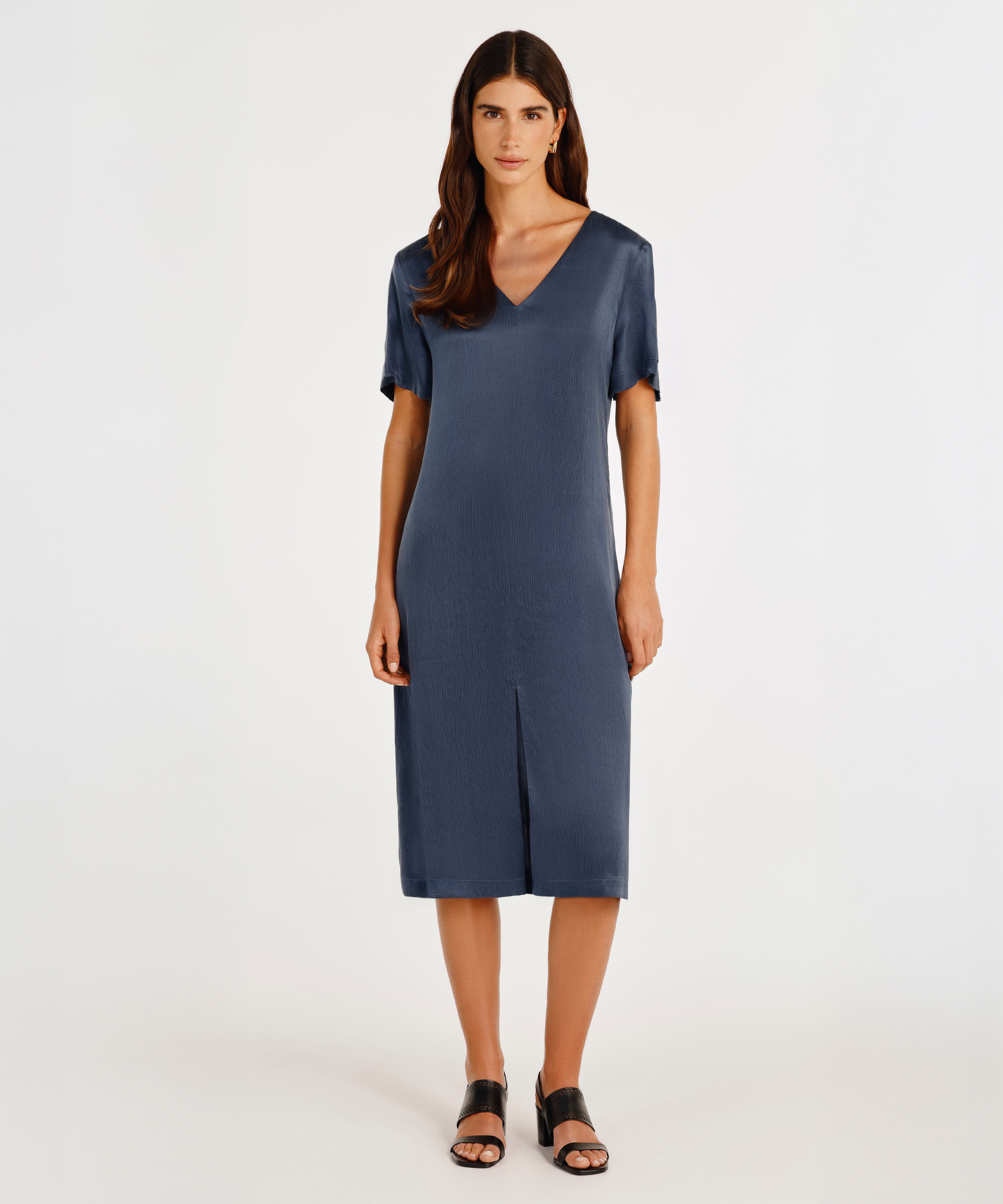 Yargıcı Anrasit V Yaka Dökümlü Elbise 25YKEL7075P05944