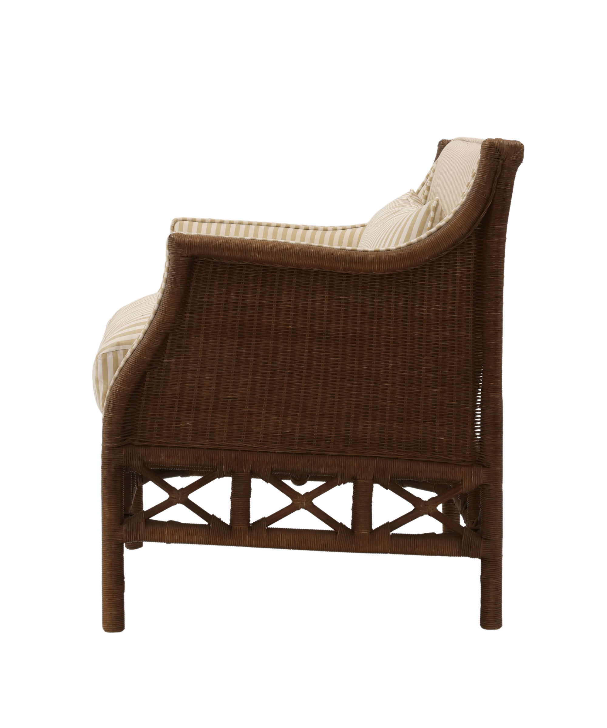 Yargıcı ST Çizgi Desenli Rattan Tekli Koltuk(68x70x80 Cm